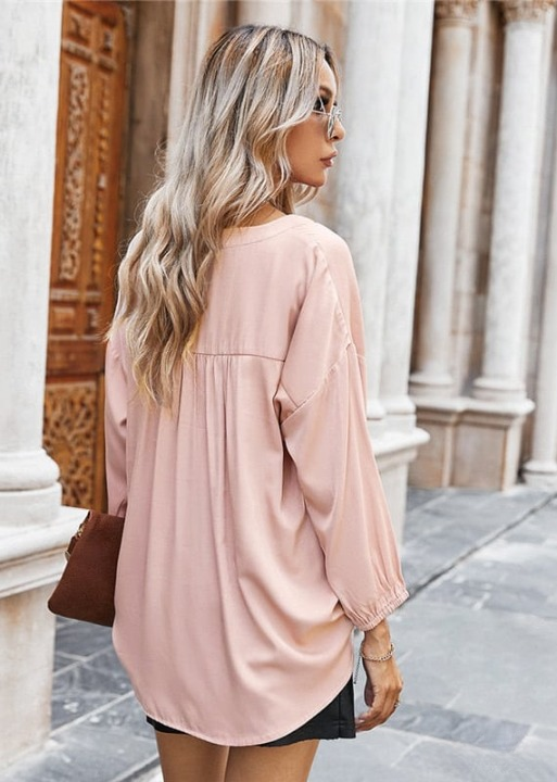 Blouse Boho Pink Cardigan buttoned