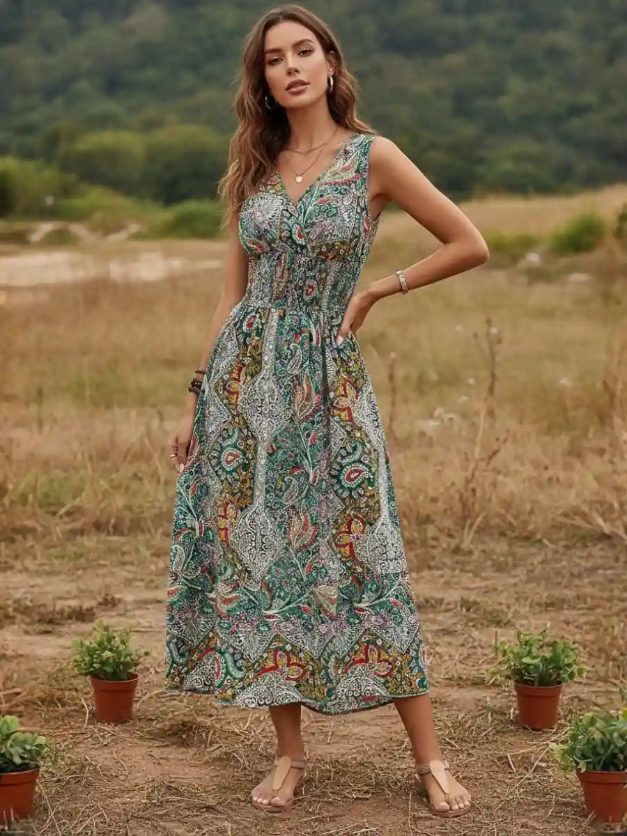 Boho Chic Midi Dresses - L