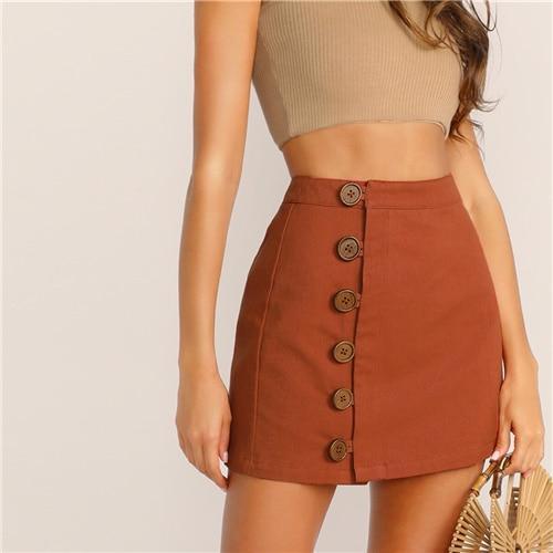 Boho Mini Button Down Skirt