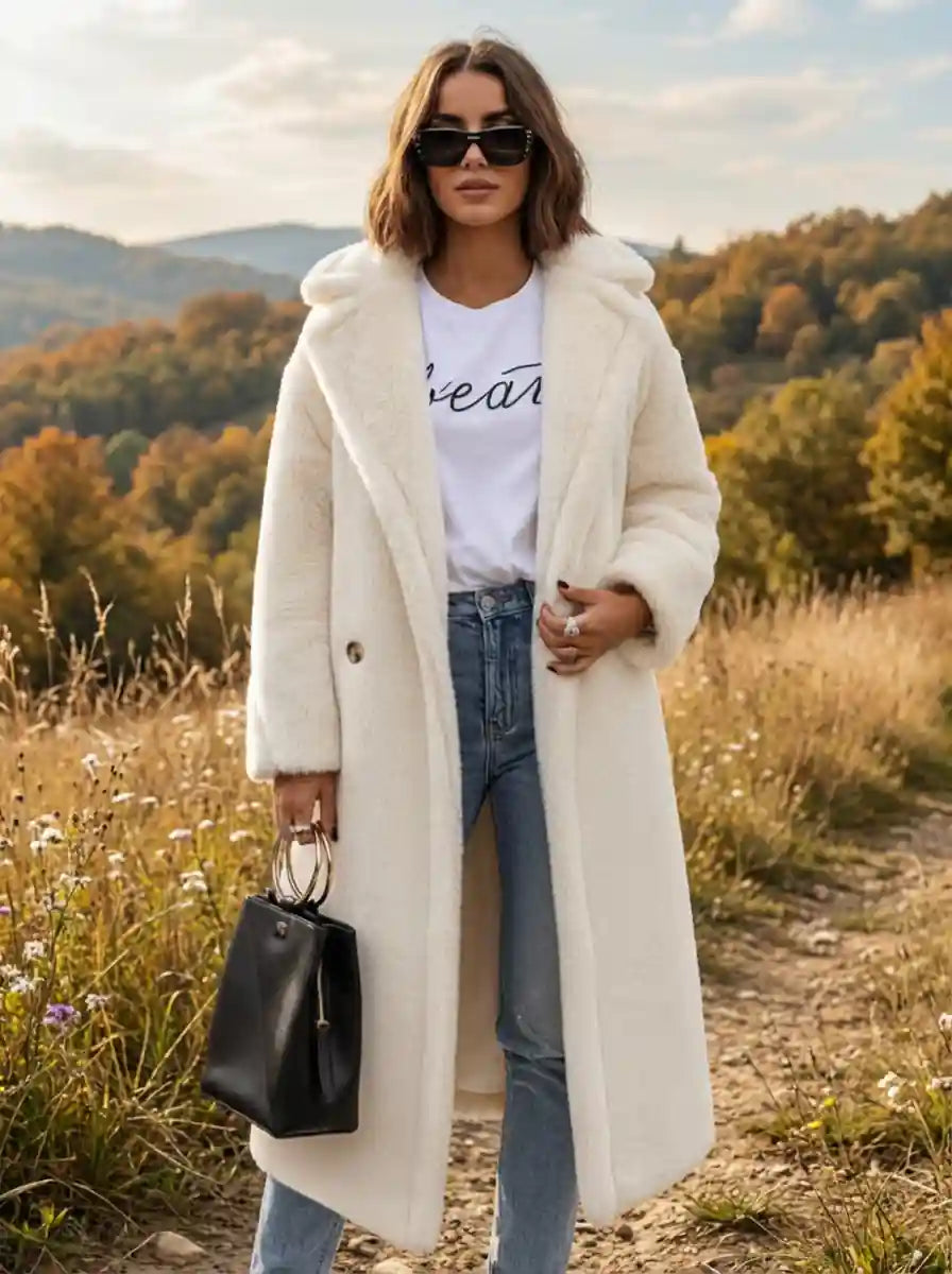 ★yoriii★ACYM  teddy boa moco coat MO&Co. Women's Longline Teddy Coat