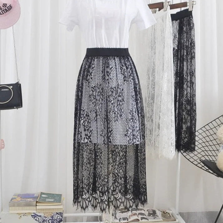 Transparent Long Boho Skirt