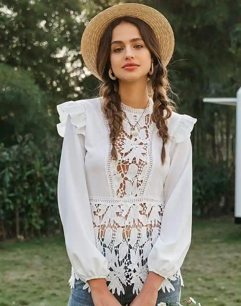 Boho Tops Bohemian Blouse Wit White Boho Blouse Long Sleeve Boho Mood