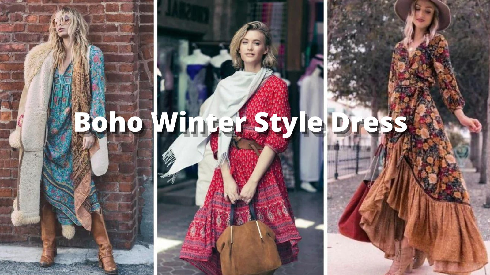 How to wear the boho winter style dress?