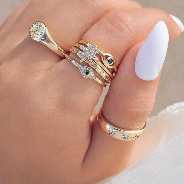 Bohemian Gold Ring Set - Boho Gold Rings at Boho Beach Hut