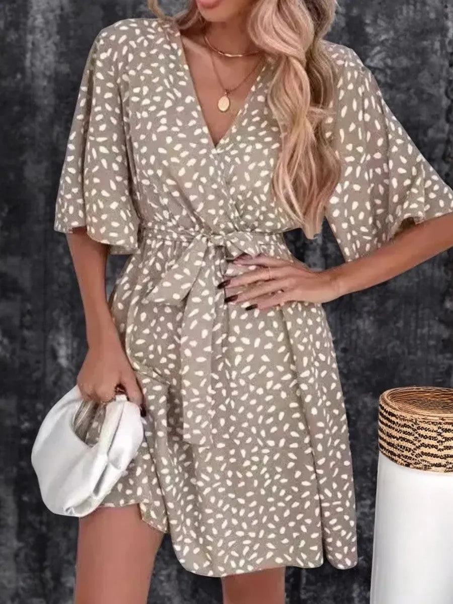 Kaki Boho Chic Dress