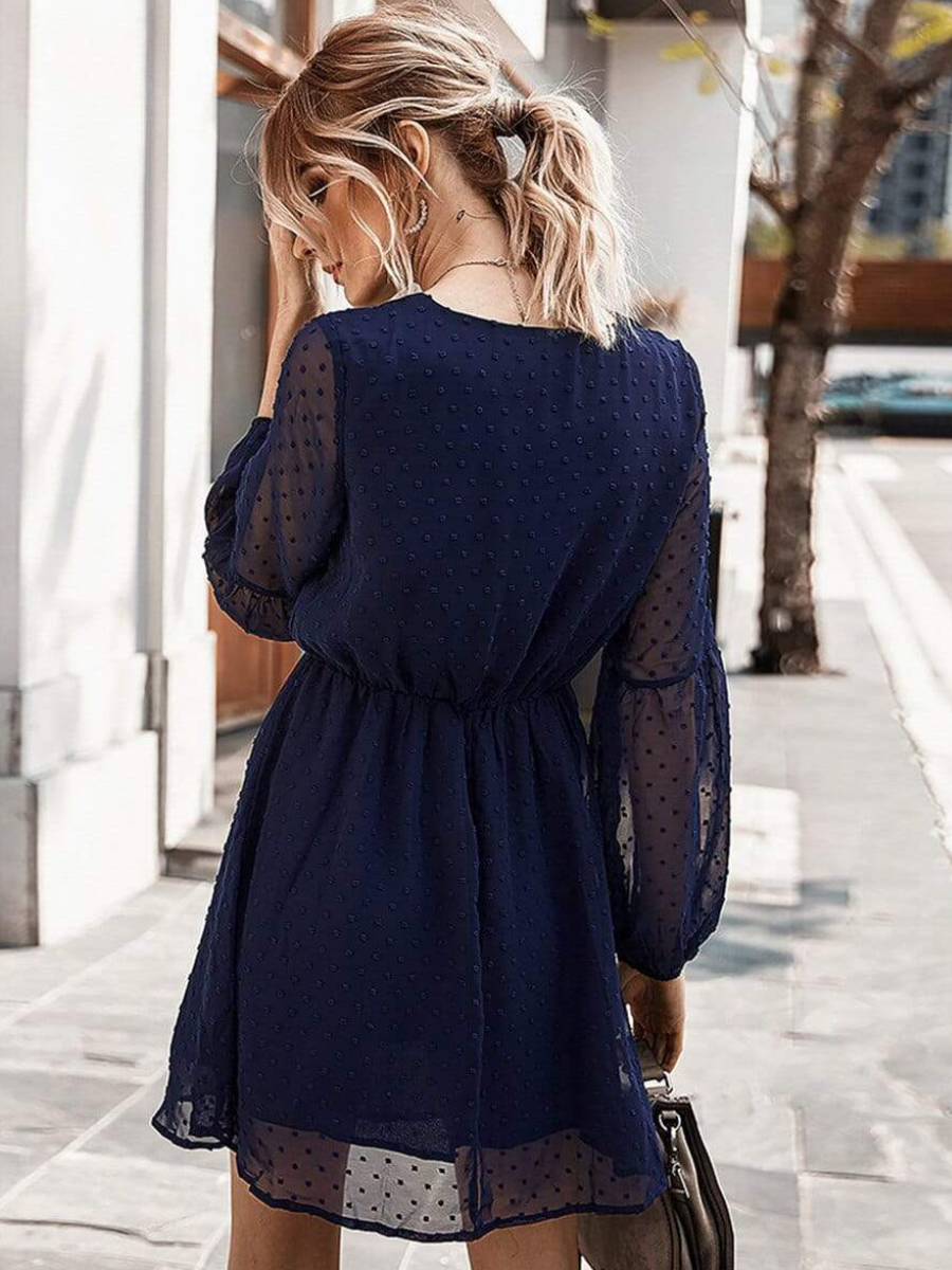 Blue Navy Boho Mini Dress