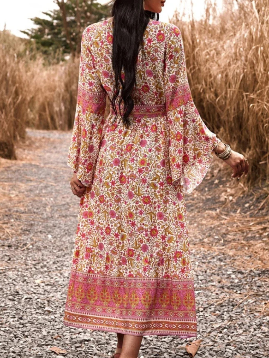 Long Sleeve Boho Maxi Dress