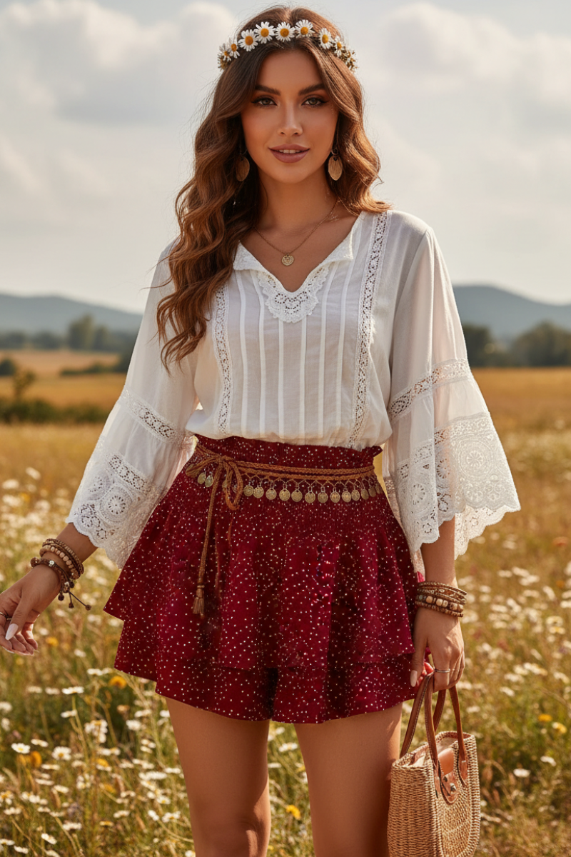 Plus Size Polka Dot Mini Skirt