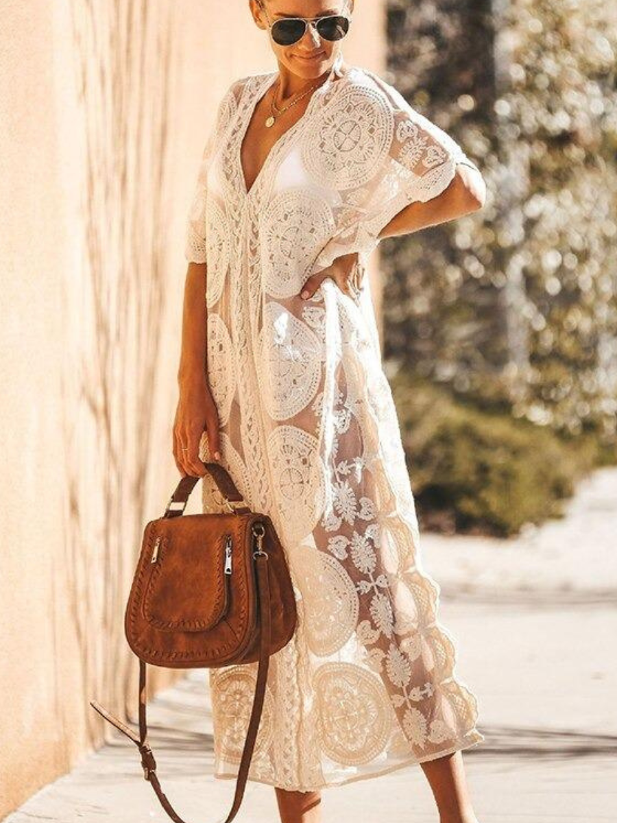 Boho Lace Beach Dress