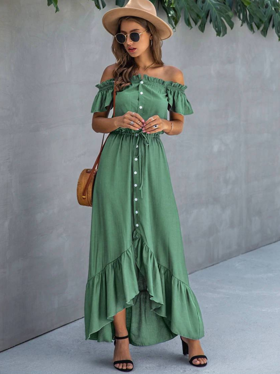 Emerald Green Boho Dress