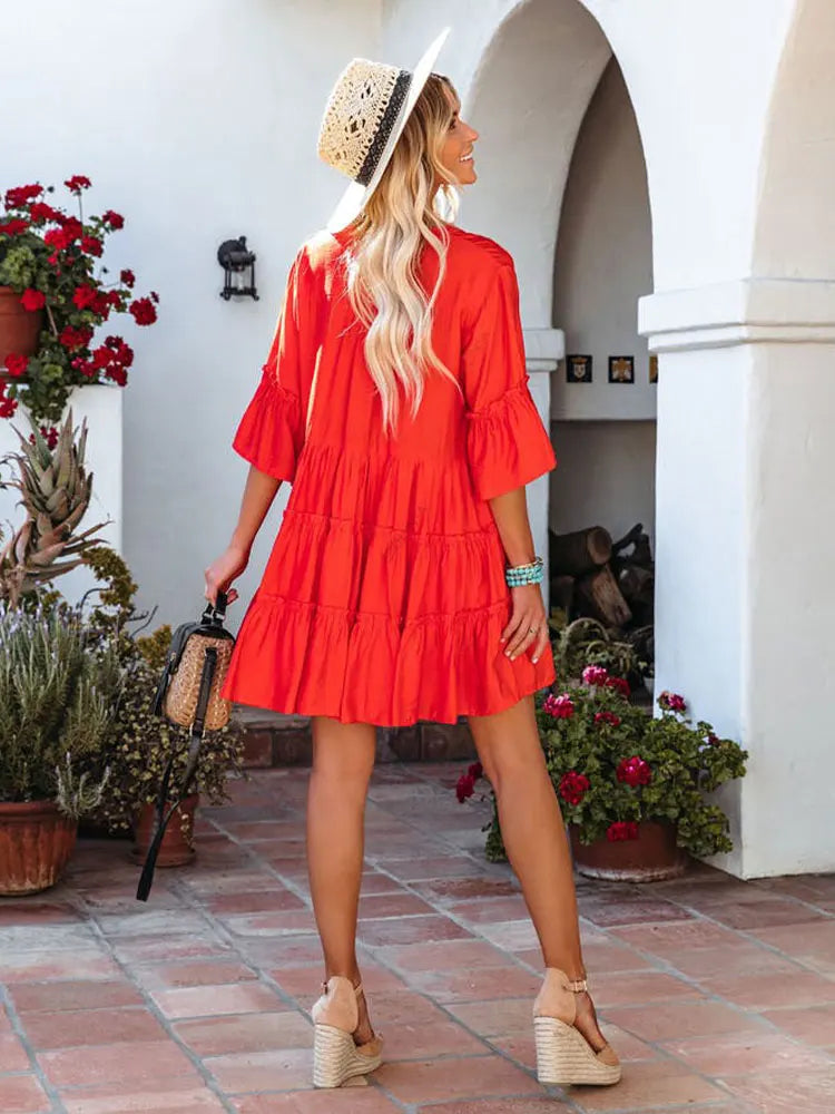 Boho mini sales dress long sleeve