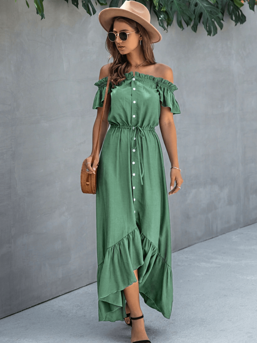 Emerald Green Boho Dress