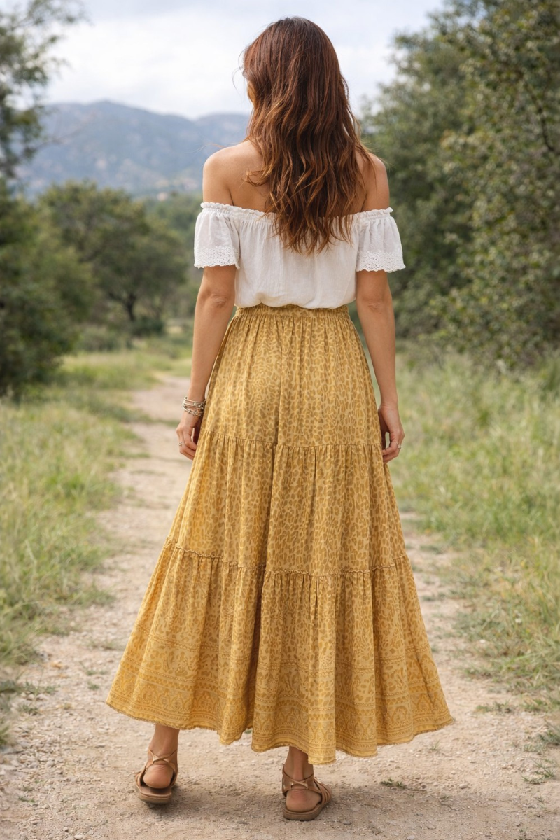 Boho Leopard Print Skirt