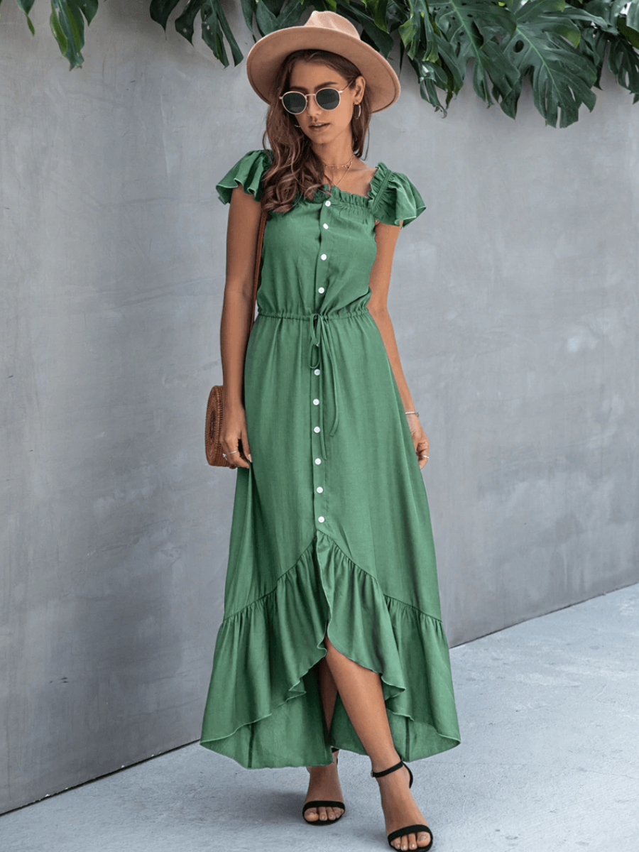 Emerald Green Boho Dress