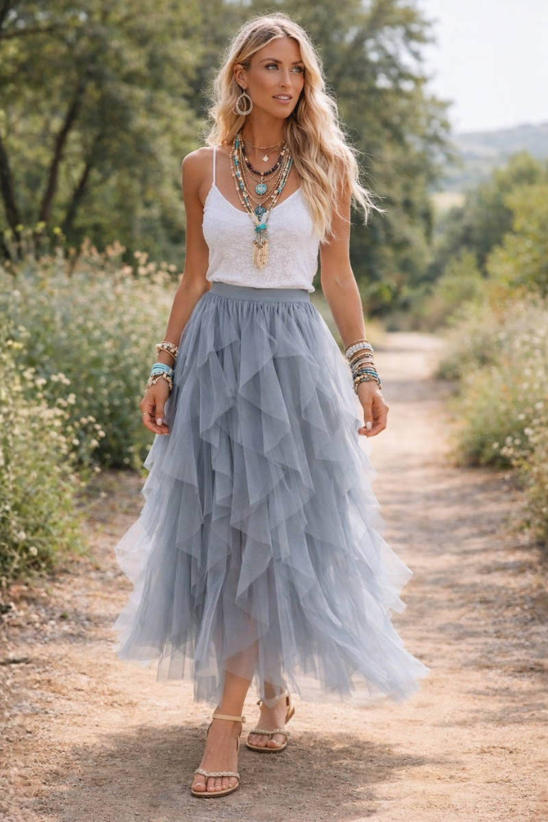 Boho Skirt Frills & Ruffles