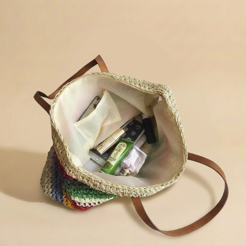 Boho Rainbow Beach Tote Bag