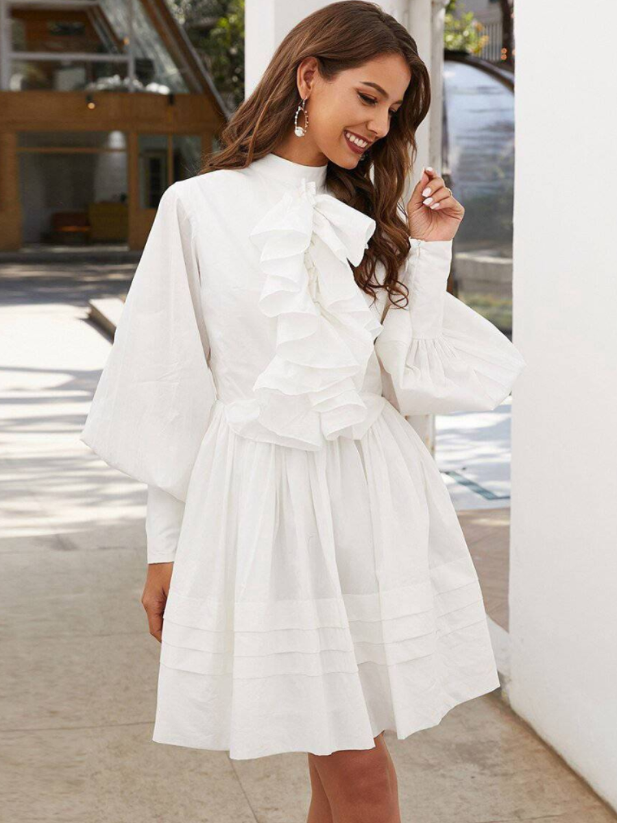 Bohemian Bloomer Dress in White