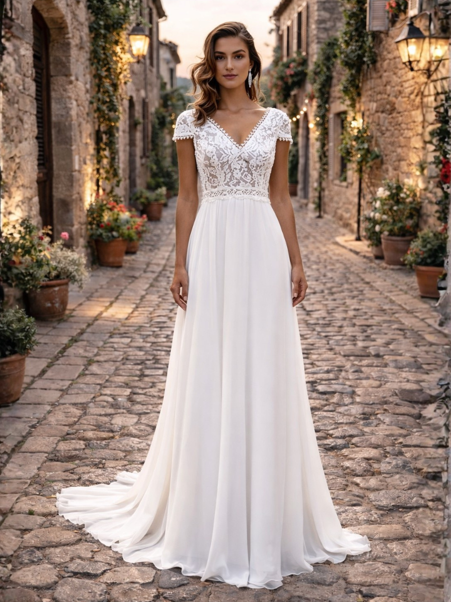 Backless Boho Bridal Dress
