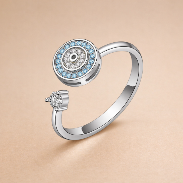 Evil Eye Adjustable Boho Ring