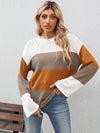 Boho Brown Block Sweater