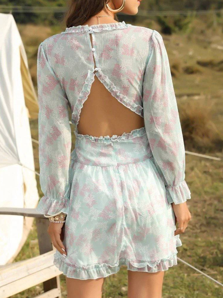 Mini Hippie Chic Dress in Blue