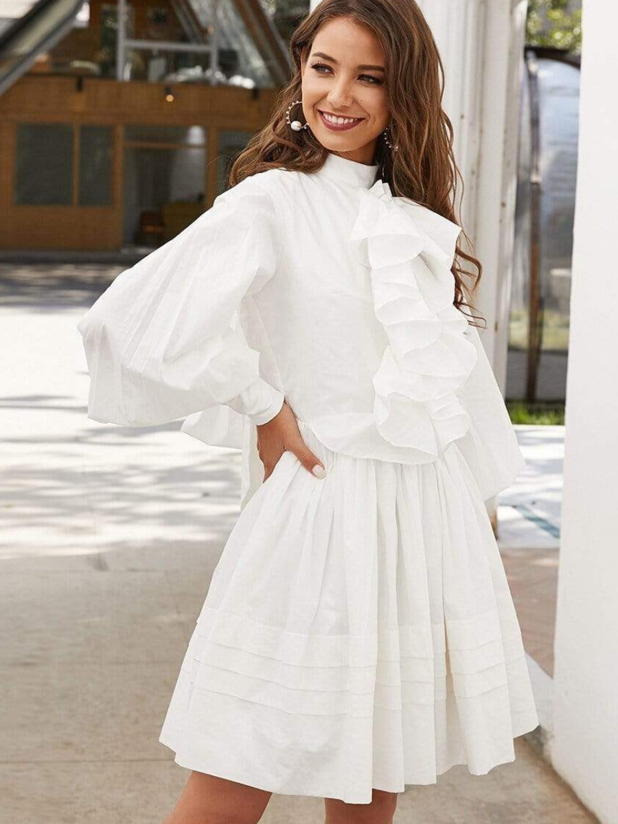 Bohemian Bloomer Dress in White