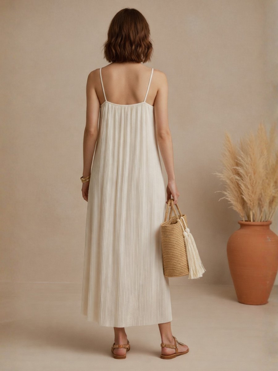 Beige Boho Maxi Dress