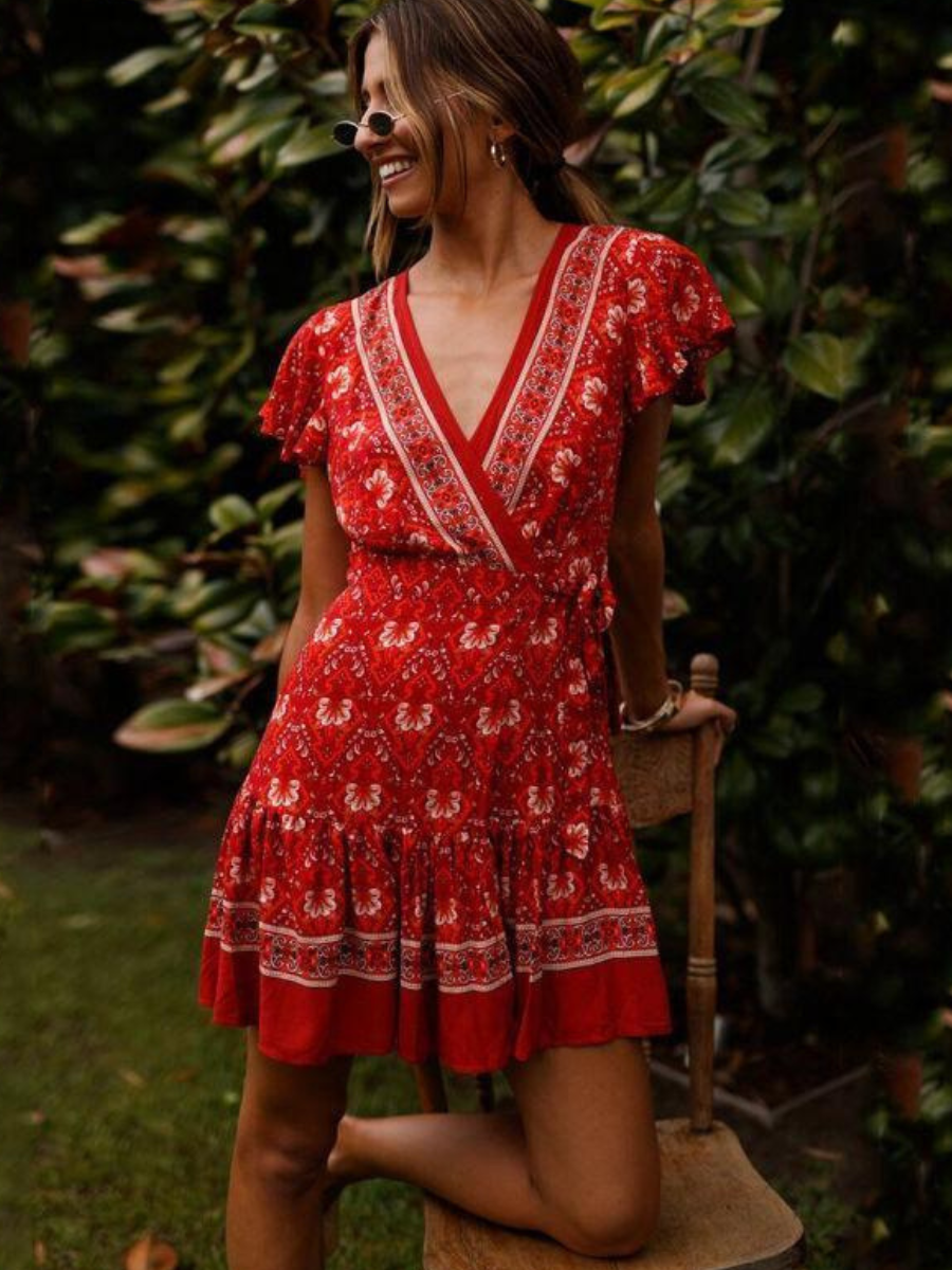 Red Boho-Style Dress