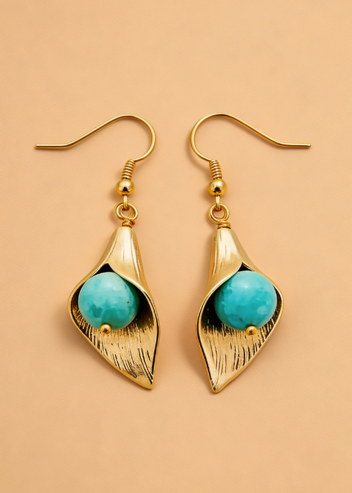 Boho Earrings - Gold Flower