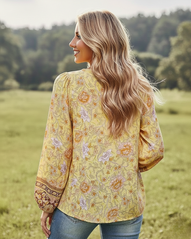 Boho Spring Yellow Blouse