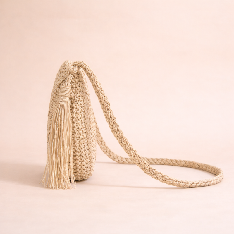 Woven Straw Crossbody Bag