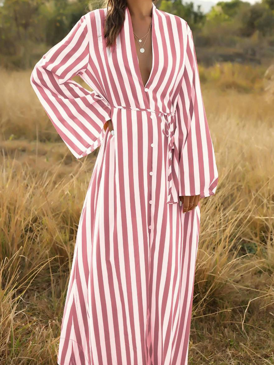 Maxi Boho Dress with Stripes