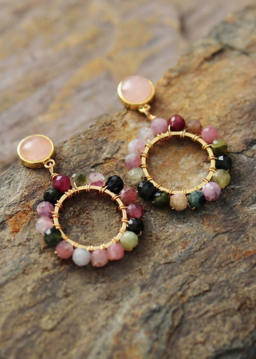 Boho Beads Earrings - Flower Ear