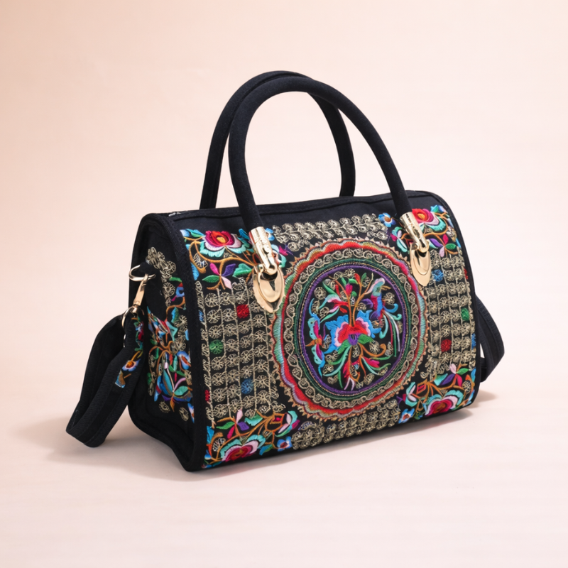 Boho Embroidered Crossbody Purse