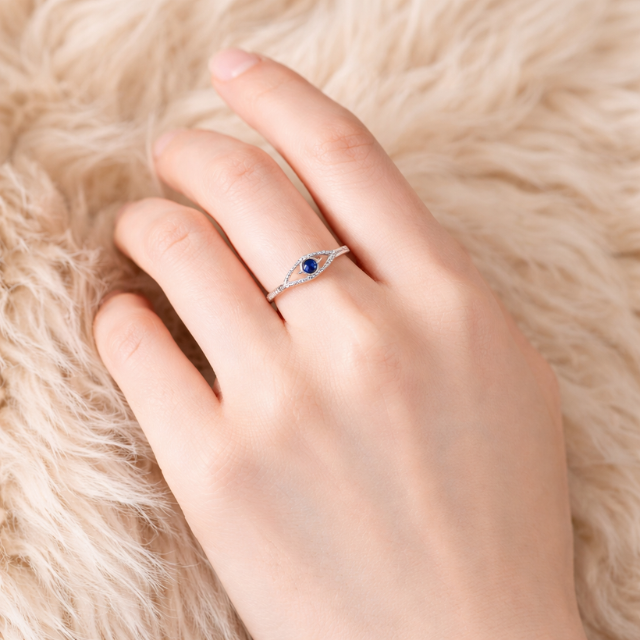 Sterling Silver Boho Rings - Evil Eye