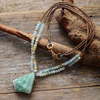 Boho Natural Stone Pendant Necklace