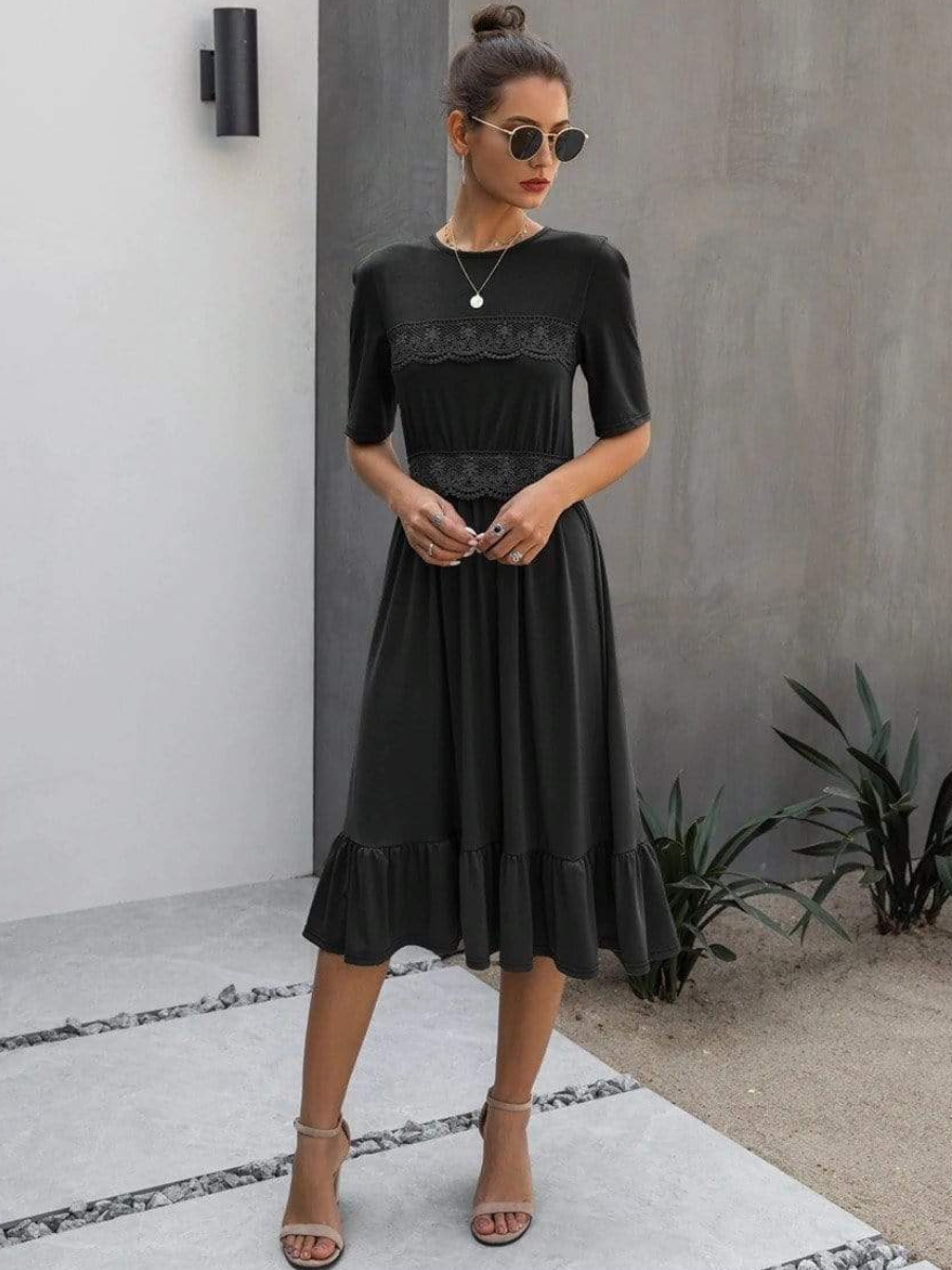 3 4 Sleeve Boho Maxi Dress