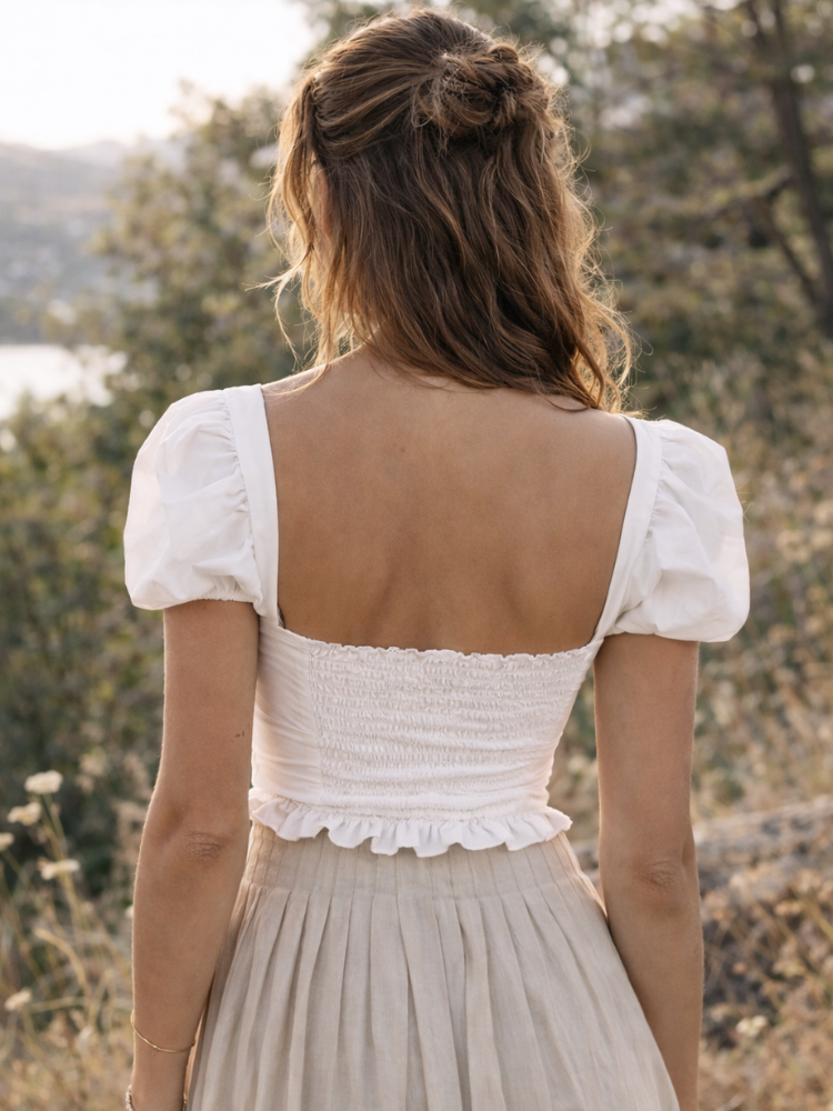 Hippie White Crop Top