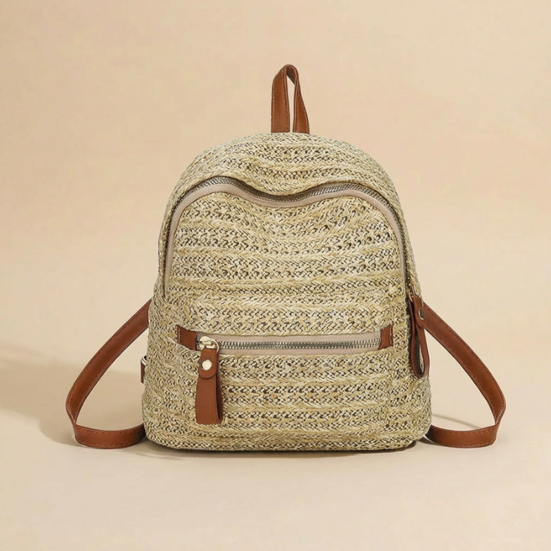Boho Straw Backpack