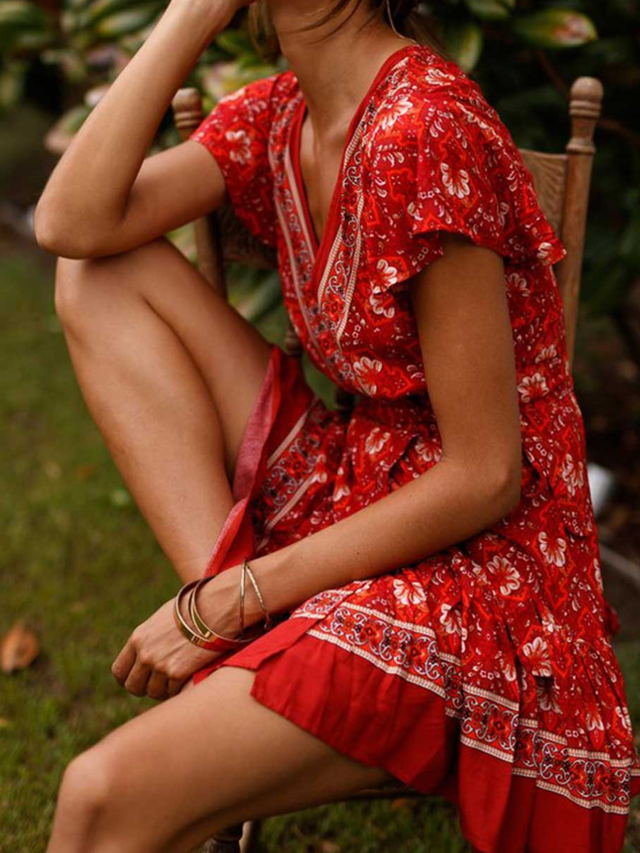 Red Boho-Style Dress