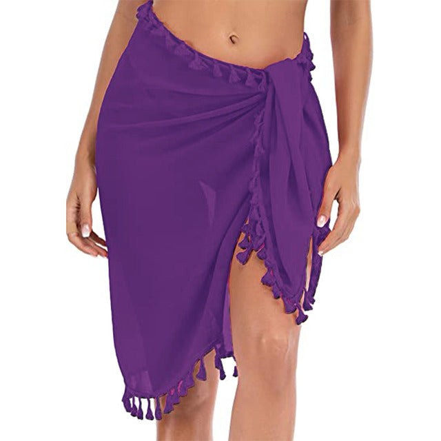 Pompoms Sarong Beach Cover Up