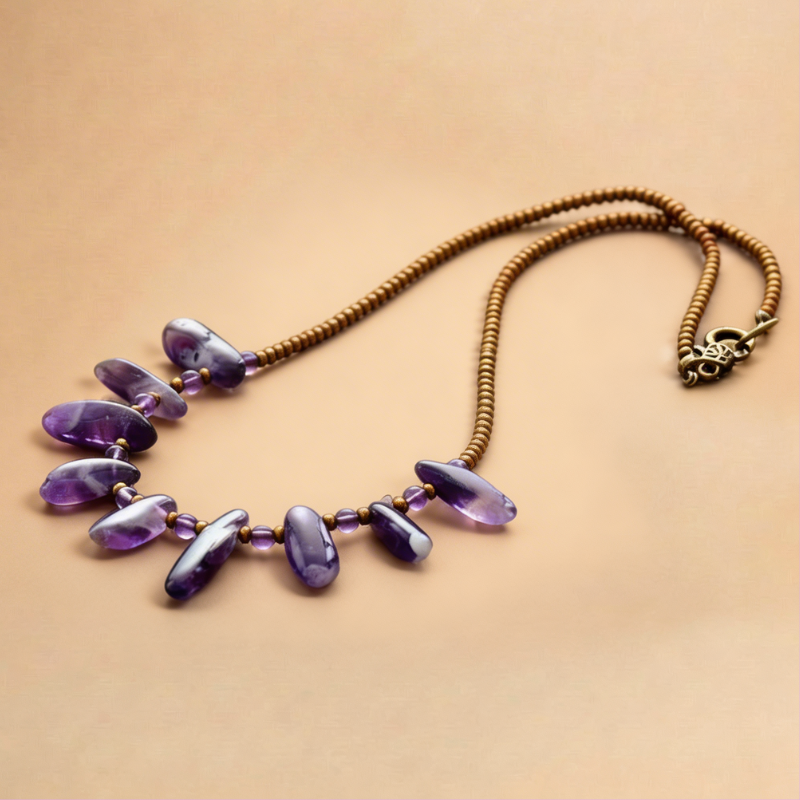 Mystic Amethyst Boho Choker Necklace