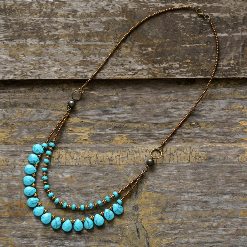 Boho Beads Vintage Necklace - 2 Layers