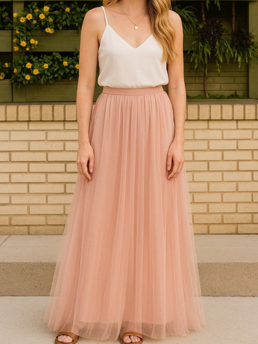 Boho Dress, White Top / Peach Bottom in Tulle
