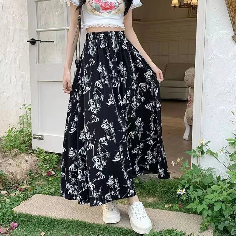 Boho Long Skirt in White