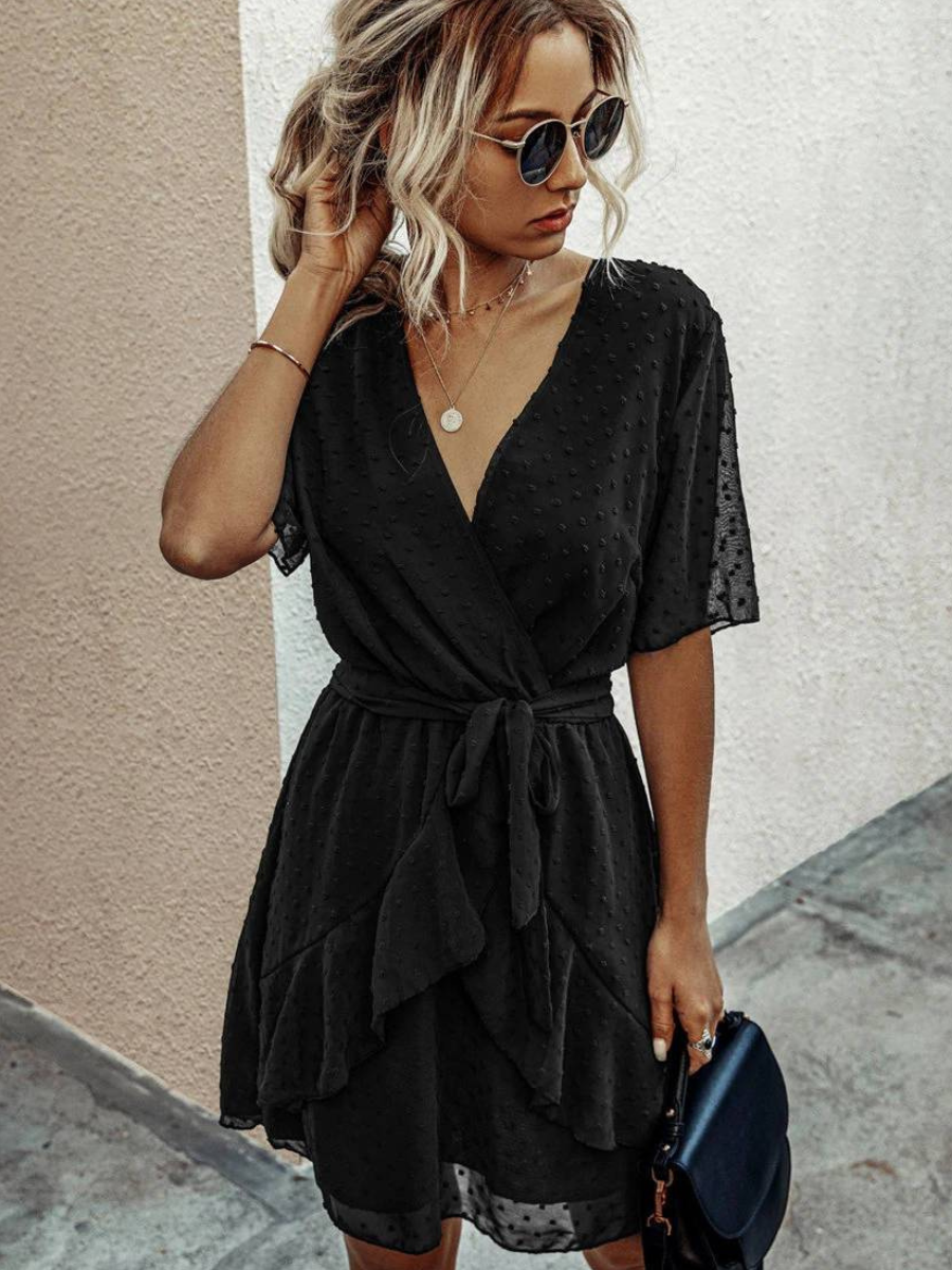 Boho Mini Dress in Black