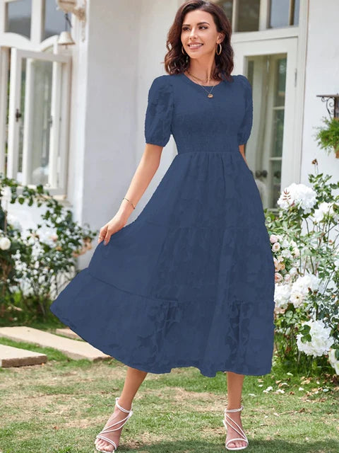 Navy Blue Boho Midi Dress Boho Mood