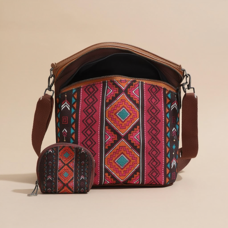 Women Boho Print Crossbody Bag