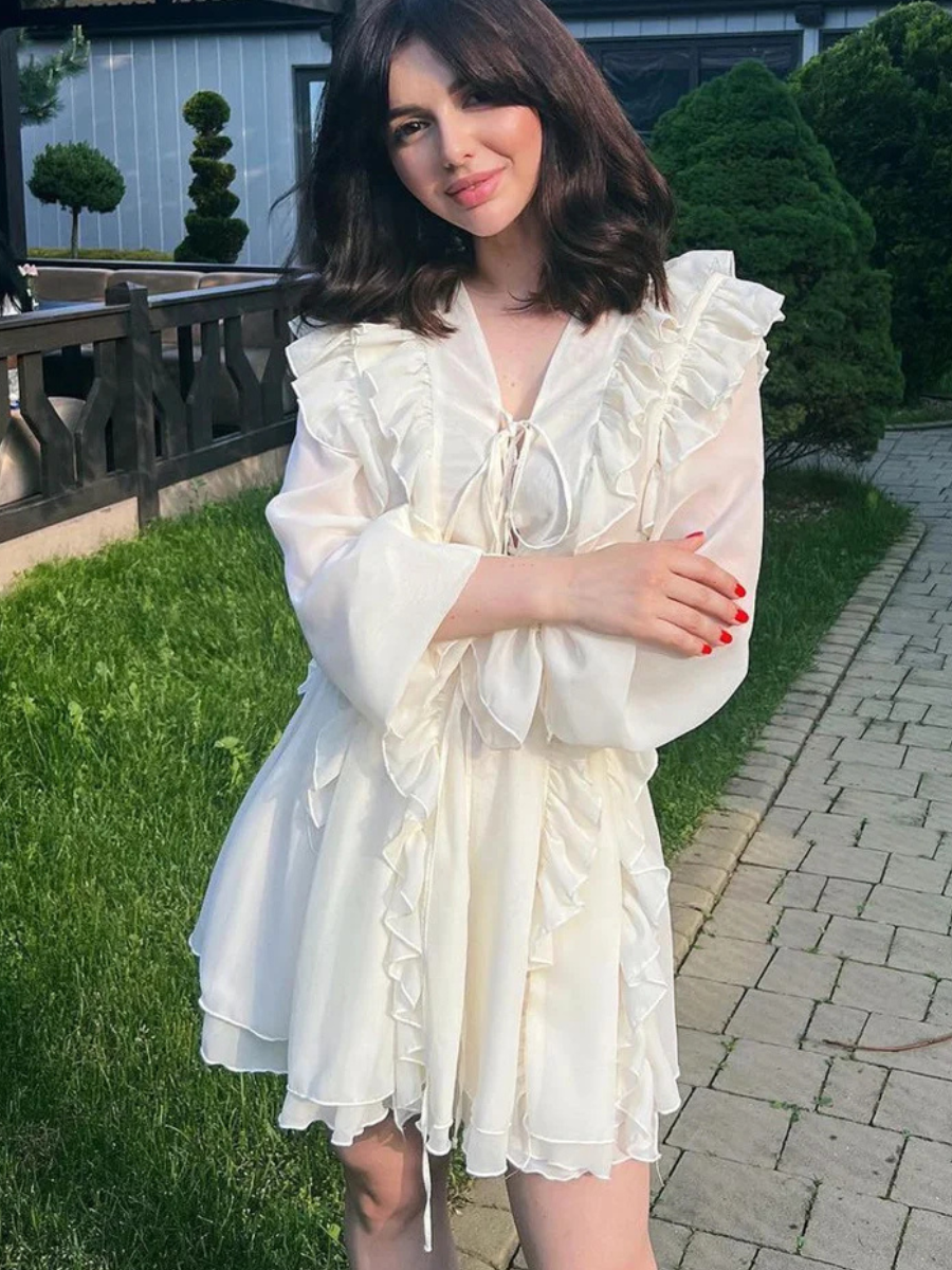 White Romantic Boho Dress