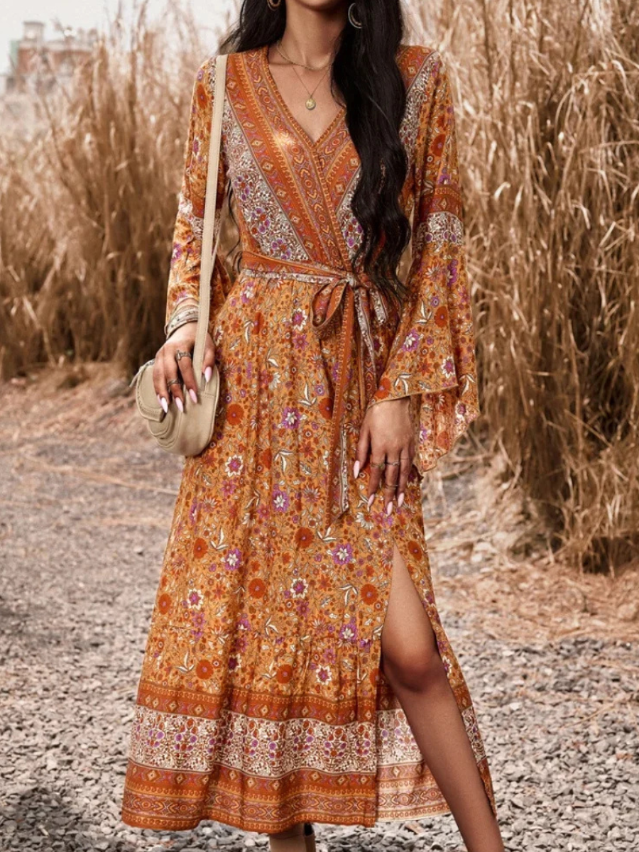 Long Sleeve Boho Maxi Dress